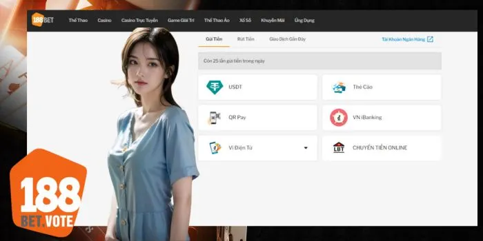 Nạp tiền 188Bet được đánh giá cao vì minh bạch, công tâm Nạp tiền 188Bet được đánh giá cao vì minh bạch, công tâm